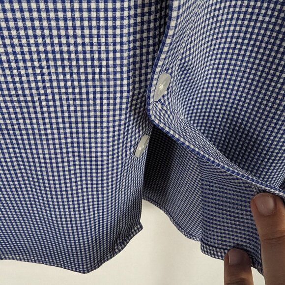 Mizzen + Main Spinnaker Collection Trim Fit Blue White Check Gingham Mens Sz XL - Picture 4 of 7